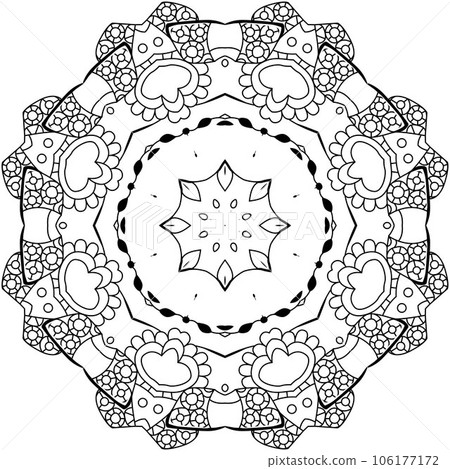 Zentangle Mandala Coloring Book Adults Made Stock Vector (Royalty