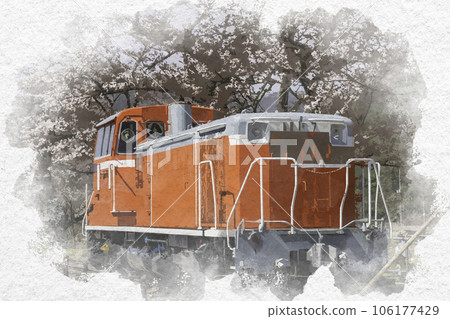 Watercolor-style Wakasa Station DD16 diesel locomotive Wakasa-cho, Yazu-gun, Tottori Prefecture Watercolor-style Wakasa Station DD16 diesel locomotive Wakasa-cho, Yazu-gun, Tottori Prefecture 106177429