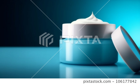Cosmetic product display, for skin care product presentation. AI Generative 106177842
