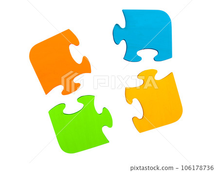 Pieces of puzzle. concept teamwork, partnership, integration 106178736
