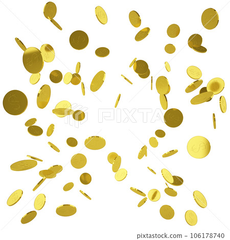 Concept of success with falling golden coins 106178740