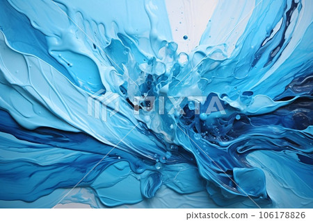 Abstract watercolor paint background by teal color blue and green with liquid fluid texture for background. Generative AI. Abstract watercolor paint background by teal color blue and green with liquid fluid texture for background. Generative AI. 106178826