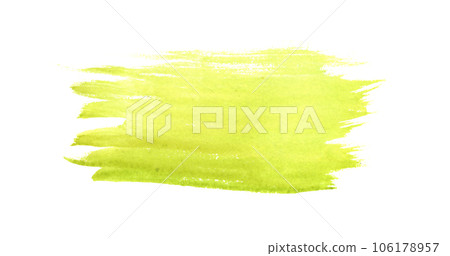 Yellow abstract texture isolated on white background. Strokes of paint. Brushed painted background. Watercolor illustration for card, greeting backgrounds 106178957
