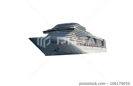 Isolated big luxury cruise ship ready for summertime. transparent png 106179050