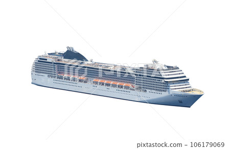 Isolated big luxury cruise ship shot from top 106179069