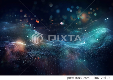 Abstract background motion transformation of empty copy space with plexus pattern of future innovation technology digital business concept with line network for decentralize. Generative AI 106179192