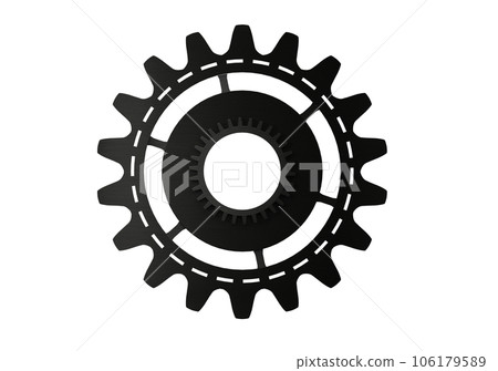 Big black gear. teamwork, partnership and integration concept. 3d rendering Big black gear. teamwork, partnership and integration concept. 3d rendering 106179589