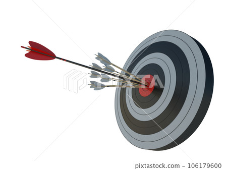 Target to hit, concept of aim for business success. 3d render Target to hit, concept of aim for business success. 3d render 106179600