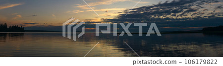 natural landscape, white night over the wide northern lake natural landscape, white night over the wide northern lake 106179822