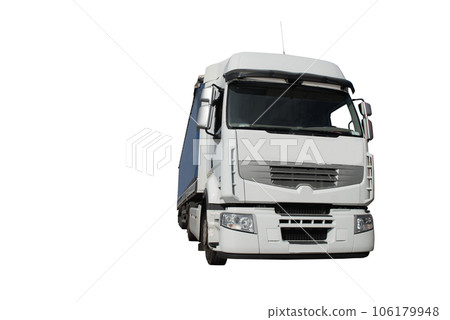 Isolated white truck ready to deliver packages 106179948