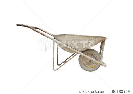 Isolated dirty barrow used for masonry work Isolated dirty barrow used for masonry work 106180509