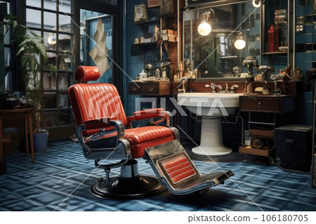 hairdressers chair in a stylish barbershop 106180705