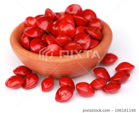 Sandalwood Seeds in a brown bowl Sandalwood Seeds in a brown bowl 106181198