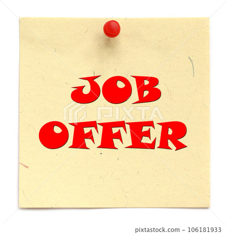 Notice inscribed JOB OFFER Notice inscribed JOB OFFER 106181933