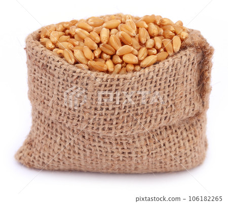 Wheat in a sack bag 106182265