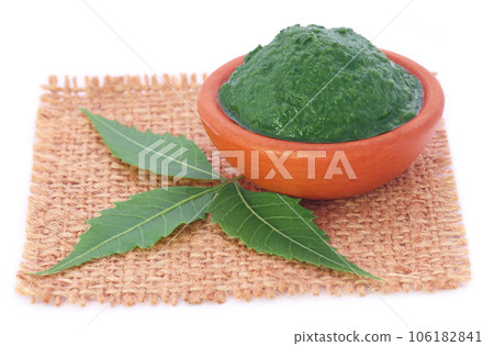 Medicinal neem leaves with paste Medicinal neem leaves with paste 106182841