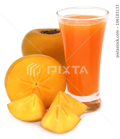 Persimmon juice with fresh fruits 106183133