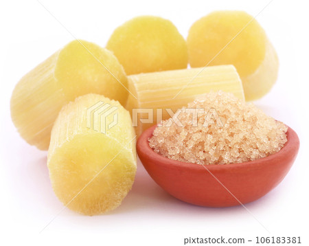 Piece of sugarcane with sugar Piece of sugarcane with sugar 106183381