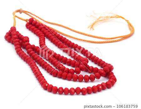 Red bead necklace Red bead necklace 106183759
