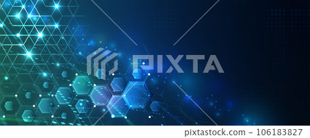 Technology banner design with hexagons abstract background. Technology banner design with hexagons abstract background. 106183827