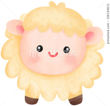 Sheep, Cute cartoon illustration Nativity of Jesus, birth of Jesus. 106184631