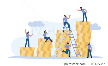 Business people finance performance job vector flat illustration concept. Coin ad marketing review group team background. Office work company teamwork. Corporate communication professional human Business people finance performance job vector flat illustration concept. Coin ad marketing review group team background. Office work company teamwork. Corporate communication professional human 106185344