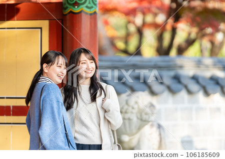 A young woman enjoying sightseeing 106185609