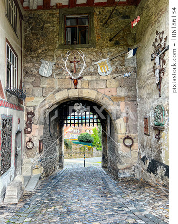 Cozy streets of Bregenz upper town - Oberstadt. High quality photo Cozy streets of Bregenz upper town - Oberstadt. High quality photo 106186134