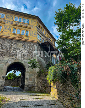 Cozy streets of Bregenz upper town - Oberstadt. High quality photo 106186141