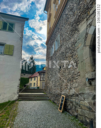 Cozy streets of Bregenz upper town - Oberstadt. High quality photo 106186152