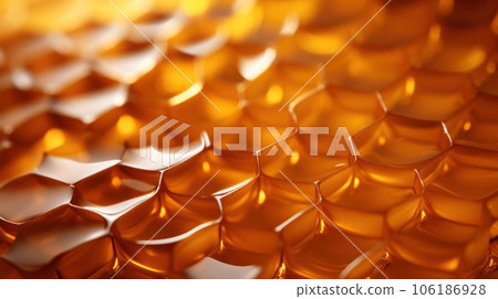golden symmetry honeycomb pattern, illuminated with soft light. golden symmetry honeycomb pattern, illuminated with soft light. 106186928