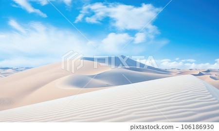 Endless white sands stretching across a pristine desert.  106186930