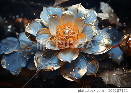 Water Lily Intricate Texture and Shimmering Light Water Lily Intricate Texture and Shimmering Light 106187151