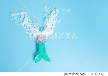 craft toy from a toilet roll, the little mermaid 106187320