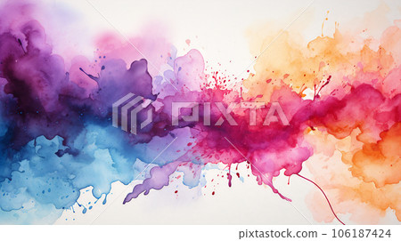 Watercolor splashed over white background - - Stock