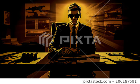 a private detective investigates criminal cases in the office a private detective investigates criminal cases in the office 106187591