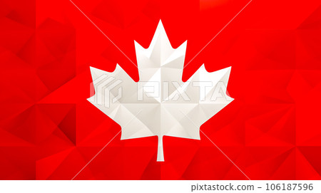 white maple leaf on red background, symbol of canada,  106187596