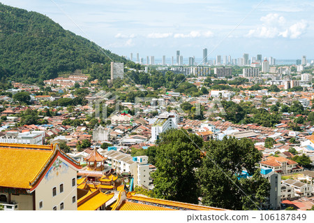 Penang city panoramic view from Kek Lok Si Temple in Penang, Malaysia 106187849