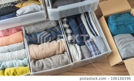 Organize your clothes | Image of changing clothes and discarding Organize your clothes | Image of changing clothes and discarding 106188396