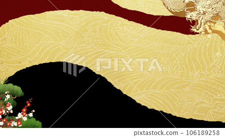 松竹梅和龍背景 106189258