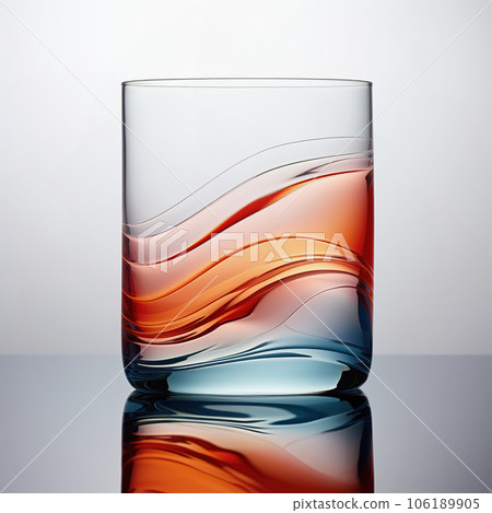 One empty glass. Bright colors, gradient design. Product photography One empty glass. Bright colors, gradient design. Product photography 106189905