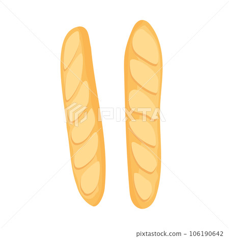Illustration of delicious French bread baked in golden brown, material inspired by France 106190642