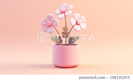 Tiny Cute 3D Flower: Delicate Miniature Botanical Charm 106191055