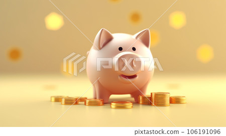Adorable Miniature 3D Piggy Bank: A Tiny Symbol of Savings 106191096
