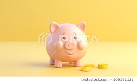 Adorable Miniature 3D Piggy Bank: A Tiny Symbol of Savings 106191122