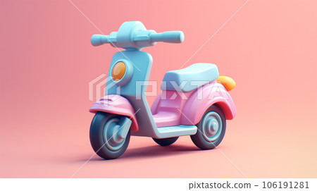 Miniature Adorabike: Tiny Cute 3D Motorcycle Delight 106191281