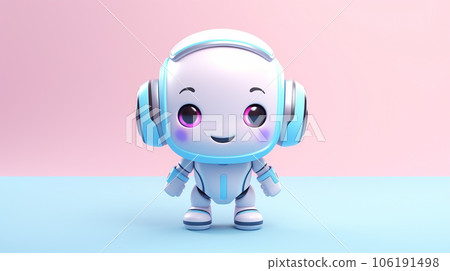 Adorable Miniature 3D Robot: A Whimsical Tech Marvel 106191498