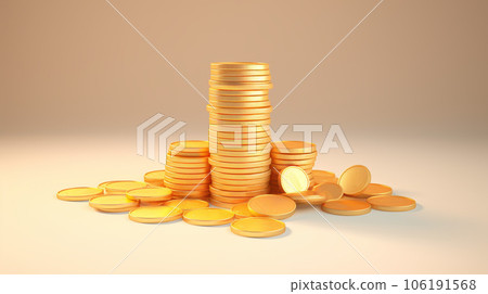 Enchanting Miniature 3D Gold Treasure Heap Enchanting Miniature 3D Gold Treasure Heap 106191568