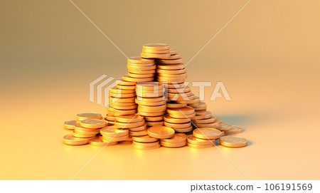 Enchanting Miniature 3D Gold Treasure Heap 106191569