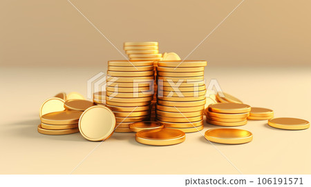 Enchanting Miniature 3D Gold Treasure Heap 106191571